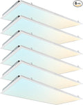 2x4 FT LED Light Flat Panel, 30-72W, 5 CCT 3K | 3.5k | 4K | 5K | 6.5K, Dimmable Recessed Drop Ceiling Lights, 3750/5000/6250/7500/9000 Lumen, Lay in Fixture for Commercial 120-277V, ETL DLC(6 Pack)