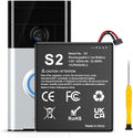 Replacement Battery for S2, 6200mAh Ultra High Capacity Li-ion Battery for Ring by KOOAQQ