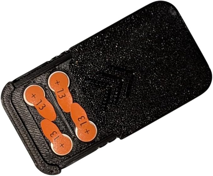 3BP - Size 13 New Slim Design Hearing Aid Battery Case, Pocket Size Storage Container for Batteries (Small (4))"