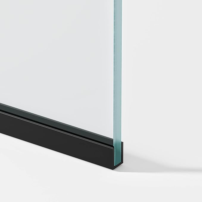 Royalty Fixed Shower Screen - 36" x 76" Frameless 3/8" Clear Tempered Glass Panel with Hardware - Easy Clean Smart Guard Coating - Minimalist Modern Design for Bathroom - Matte Black