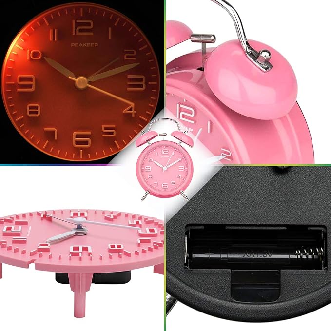 Peakeep 4 Inches Twin Bell Loud Alarm Clock - Image 5