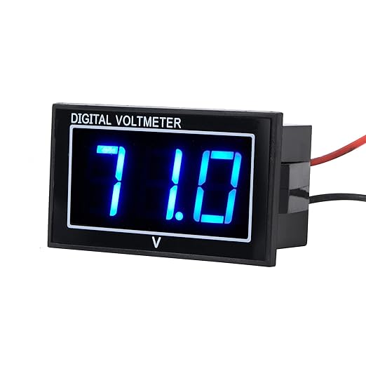 SUPNOVA Waterproof Voltmeter 12V 24V 36V 48V 60V 72V 96V,LED Digital Display Battery Voltage Tester DC5-130V Apply to Golf Cart,Car, Motorcycle，Boats Battery Voltage Monitor