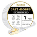 BUSOHE Cat 8 Ethernet Cable 1 FT 2Pack, 40Gbps 2000Mhz High Speed Flat Cat8 by BUSOHE