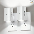 Brightown 2 Pack White Night Lights Plug into Wall, Modern Night Light with Rotating Plug, Dusk to Dawn Sensor, 0-100LM Stepless Dimming Aora Night Light for Hallway Bedroom Bathroom, Pure White