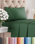 Twin Size 3 Piece Sheet Set - Comfy Breathable & Cooling Bed Sheets Set - Hotel Luxury Bedding for Women, Men, Kids, Teens, Boys & Girls - Deep Pockets, Soft, Wrinkle Free - Oeko-Tex - Emerald Green