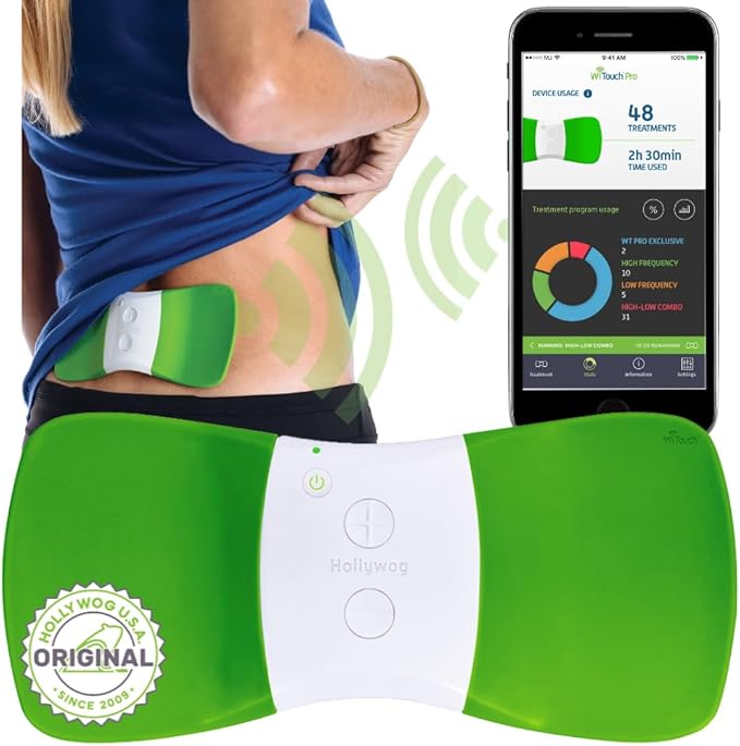 WiTouch Pro Bluetooth TENS Unit – Wireless Lower Back Pain Relief Device | FDA-Cleared, Drug-Free, Wearable & Discreet | 15 Intensity Levels + App Control | Includes 3 Pairs Gel Pads
