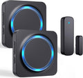 Door Chime, Door Chimes When Door Opens, Door Sensor Door Open Alarm with 600 FT Range, 32 Chimes 5 Adjustable Volume, Door Ringer Alert for Business/Home/Kids When Entering (2Receivers+1Sensor)