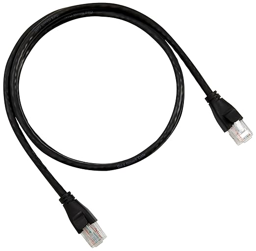 Amazon Basics RJ45 Cat 6 Ethernet Patch Cable, 1Gpbs Transfer Speed, Gold-Plated Connectors, 3 Foot - 10-Pack, Black, L6LLA010-CS-R