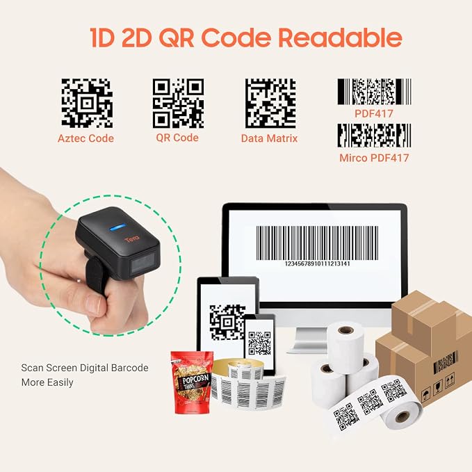 Tera Pro Extreme Performance 1D 2D QR Wireless Ring Barcode Scanner - Image 5