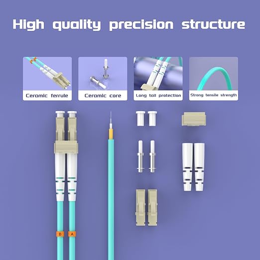 OM3 Fiber Patch Cable 100Meter/328ft, LC/UPC-FC/UPC Fiber Optic Cable Cord LSZH - Image 4