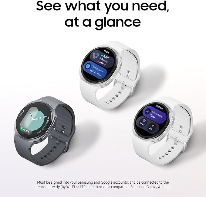Samsung Galaxy Watch 8 (2025) 44mm Bluetooth Smartwatch, Cushion Design, Fitness Tracker, Sleep Coaching, Running Coach, Energy Score, Heart Rate Tracking, Graphite [US Version, 2 Yr Warranty]