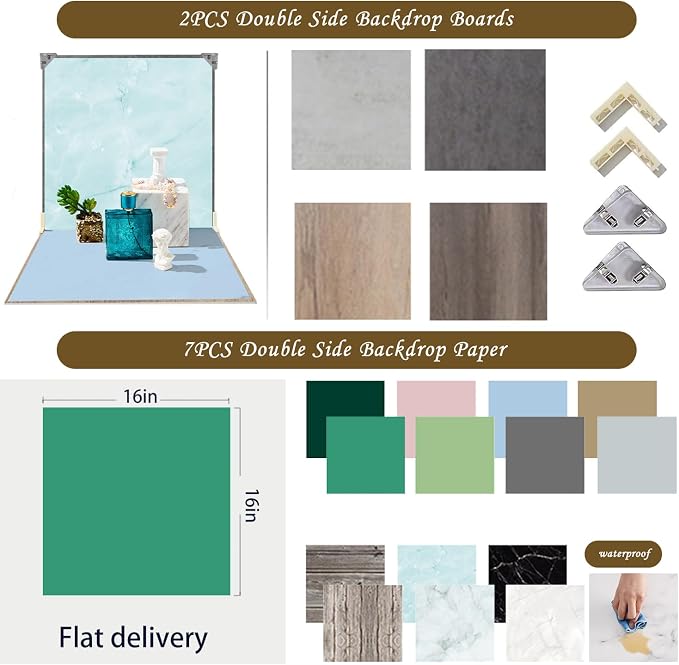 9PCS Product Photography Backdrop Board - Image 5