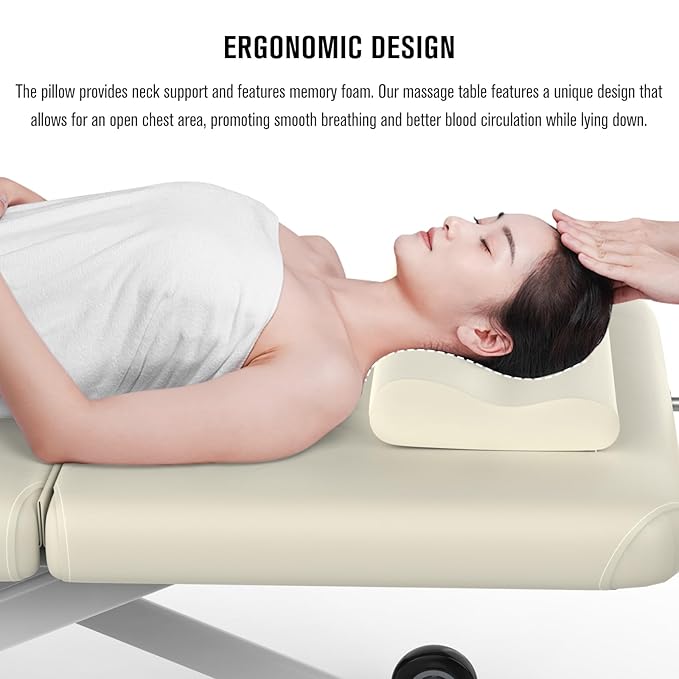 Heavy Duty Electric Massage Table, Electric Lift and Electric Backrest 2 Motor Adjustable for Treatment / Medical Spa / Facial Bed / Beauty Bed / Massage Bed and More - 32 Wide x 75 Long, Beige Gray