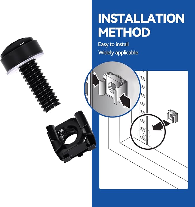 60-Pack M6 x 20mm Rack Mount Screws and Cage Nuts - Image 4