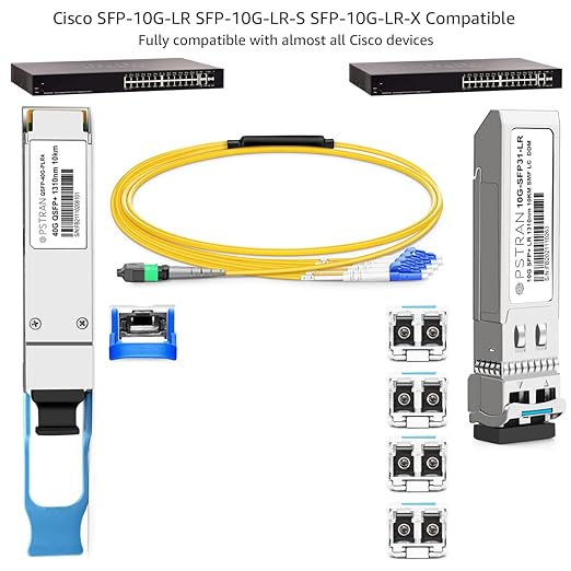 OPSTRAN 10GBASE-LR SFP+ Optical Transceiver Module Compatible with Cisco SFP-10G-LR SFP-10G-LR-S SFP-10G-LR-X 10G SFP+ LR 1310nm 10km DDM Duplex LC SMF 10 Pack