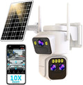 Triple-Lens Solar Security Cameras Wireless Outdoor, 360 PTZ Cameras by Luovisee