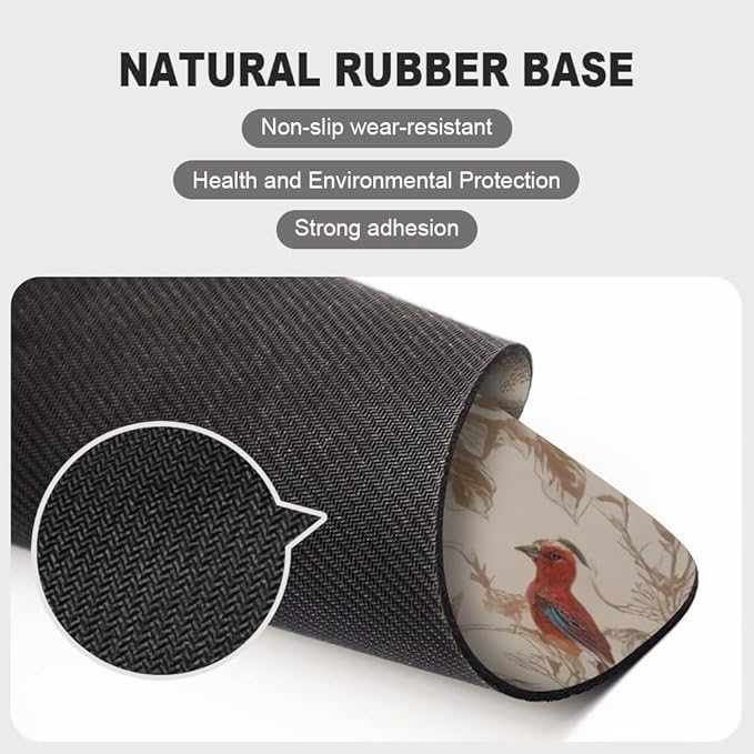 Beige Garden Neutral Floral Square Mouse pad, Texture, Waterproof, Anti Slip Rubber Base, Computer Mouse pad, Laptop Mouse pad