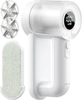 coldSky Fabric Shaver Rechargeable, 2-in-1 Electric Fabric Shaver & Lint Remover, 3-Speed LED Digital Display Sweater Defuzzer for Clothes, Furniture, Couch - Removes Lint, Hairball, Fuzz - White