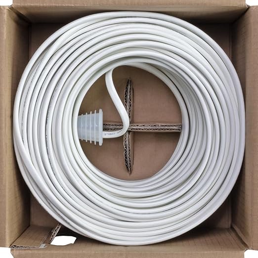 NavePoint 250ft in Wall Audio Speaker Cable Wire CL2 18/2 AWG Gauge 2 Conductor Bulk White