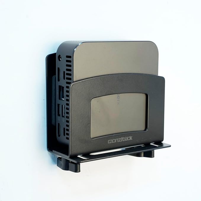 Monzlteck Adjustable Small Device Wall Mount Or VESA Mount Behind The Monitor |Design for Streaming Media Player, Switch, WII,Cable Boxes, Modems,Router,Power,mini pc,Mac mini,OptiPlex MFF and More