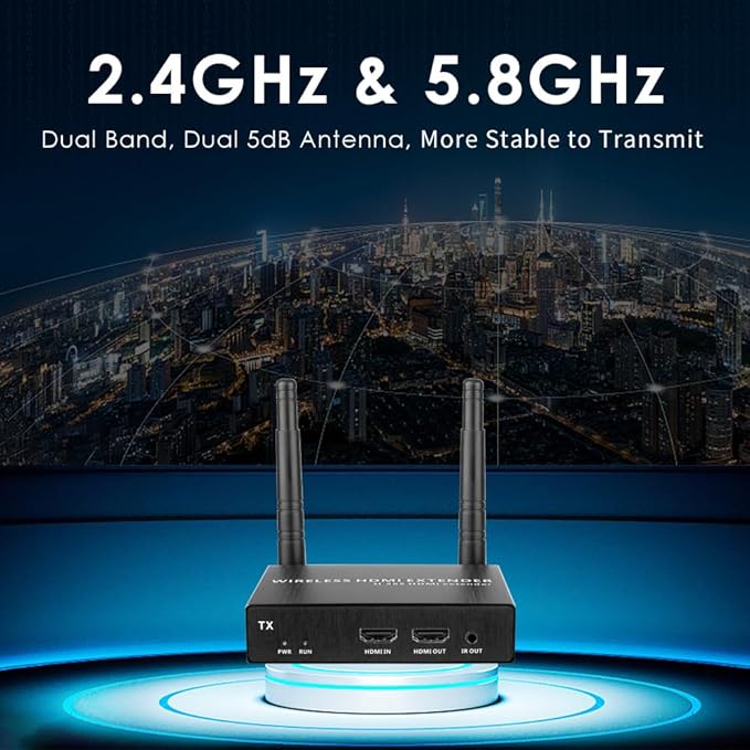 EXVIST 100M 1080P 60FPS Wireless HDMI Extender 1x Receiver Only, Up to 328ft, IR Support, Suitable for Transmitting Video from Laptop, PC, YouTube, Xbox One, PS4 to HDTV or Projector