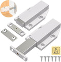 Magnetic Push Latch Heavy Duty Jiayi Push to Open Cabinet Hardware Magnetic Touch Latches for Large Door Push Release Latches Kitchen Drawer Push Catch Press Out Latch (White, 2 Pack)
