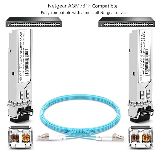 OPSTRAN 1000BASE-SX SFP Optical Transceiver Module Compatible with Netgear AGM731F 850nm 550m DDM Duplex LC MMF