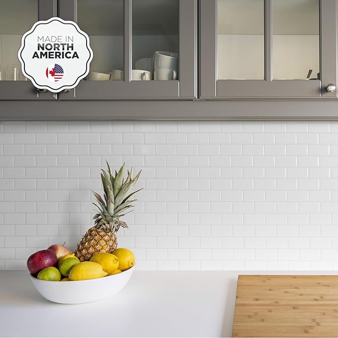 SMART TILES Peel and Stick Backsplash - 10 Sheets of 10.95" x 9.70" - 3D Adhesive Peel and Stick Tile Backsplash for Kitchen, Bathroom, Wall Tile, Norden