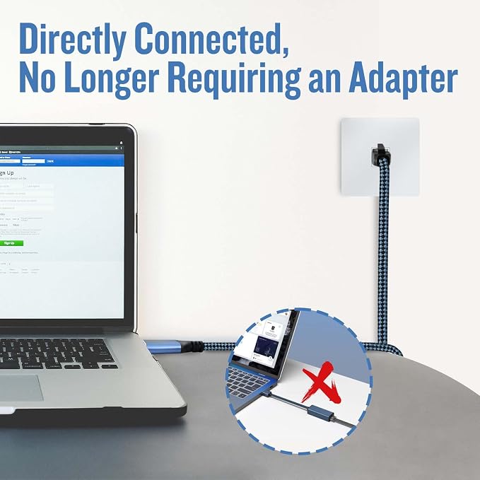 USB C to Ethernet Cable, 6Ft Type C to RJ45 Cable, USB C to Gigabit Ethernet - Image 3