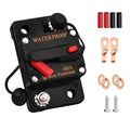 60 Amp Circuit Breaker with 6 AWG 1/4" Ring Terminal for Boat Trolling Motor Marine ATV Trailer Vehicles Stereo Audio Electronic Battery Solar System Inline Fuse Waterproof Manual Reset 12V-48V DC