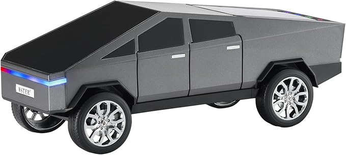 WSTER Portable Car Model Bluetooth Speaker with HD Stereo Sound, TWS Dual Pairing, LED Display, Truck-Style Wireless Speaker for Home, Office, Gaming & Collectible Display (Grey)