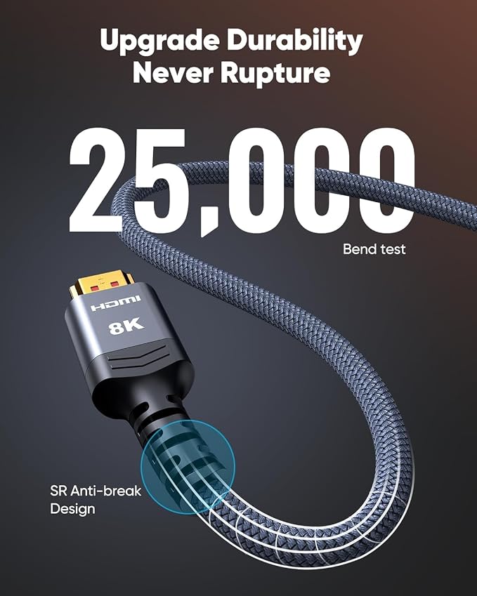 Highwings 8K HDMI Cable Long 2.1 30FT/9M, 48Gbps High Speed HDMI 4K120 144Hz - Image 5