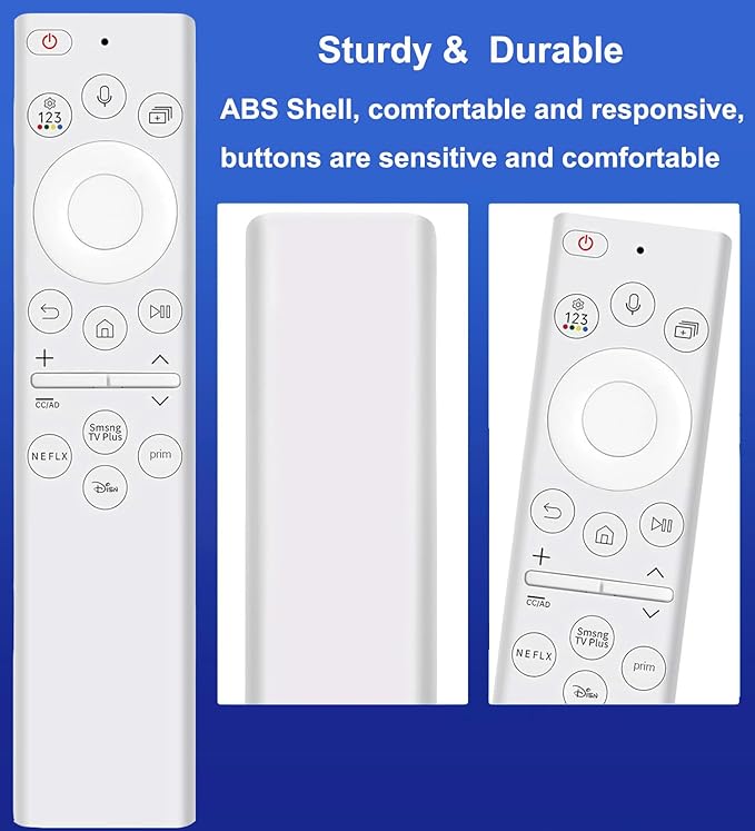 Replacement Voice Remote Control for All Samsung TVs, Universal Remote for All Samsung TV Curved Frame UHD QLED LED 4K 8K Smart TVs, 4 Shortcut Buttons, White