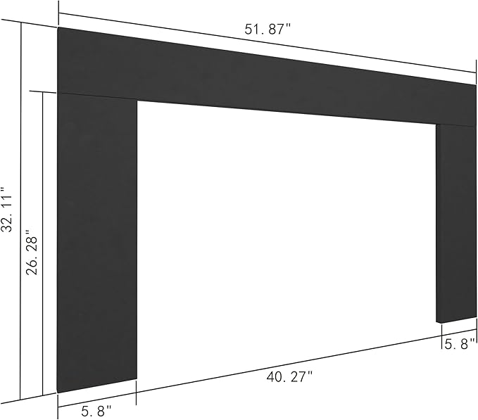 Trim Kit Designed for 43" Electric Fireplace Insert, Black