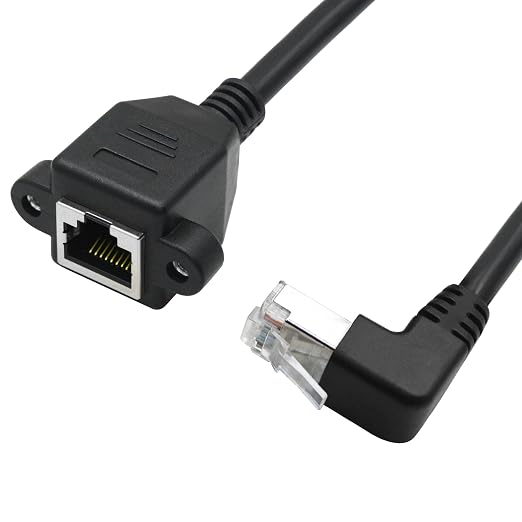 90 Degree Cat6 Ethernet Extension Cable 1FT, Up Angle RJ45 Male to Female - Image 3
