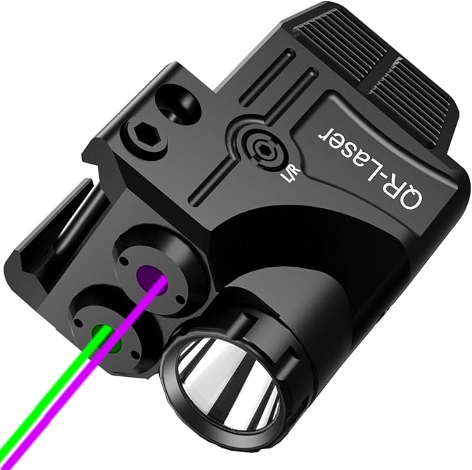 Red Green Purple Blue Laser Light Combo, 800 Lumens Tactical Flashlight Laser by QR-LaserOfficial