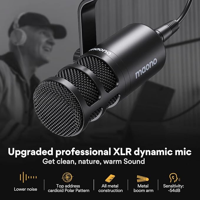 MAONO USB Audio Interface for PC: Interface with XLR Microphone 24-bit/192kHz Routing Software LOOPBACK ASIO Driver for Recording Music, Home-Studio, Guitar, Podcast, Streaming, DAW(PS22+PD100)