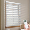 Tokblind Motorized Sheer Shade with Remote Control, Light Filtering Electric Roller Blinds Compatible with Alexa via Hub, Rechargeable Smart Window Shade Custom Size (Light Filtering Silver)