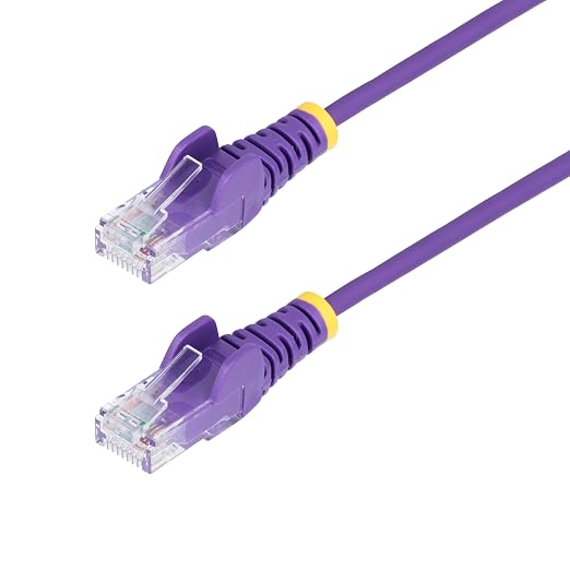 StarTech.com 50ft Purple Slim CAT6 Ethernet Cable, Snagless RJ45, 28AWG Pure by StarTech