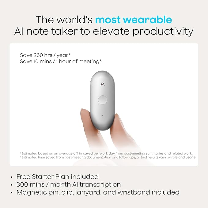 Plaud NotePin S AI Voice Recorder, Wearable AI Notetaker, AI Transcribe & - Image 10