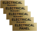 All Quality Basic Electrical Panel Sign - Fire Regulation Safety Compliance Sign - Brushed Gold - Large (5 Pack)