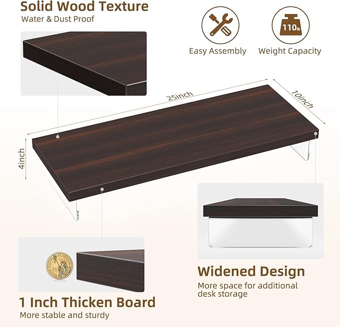 SSWOOD Monitor Stand Riser, Wood & Acrylic Computer Monitor Stand Desk Desktop Organizer Table For Home, Office Workspace, Laptop Riser, Printer, PC & TV Screen Riser