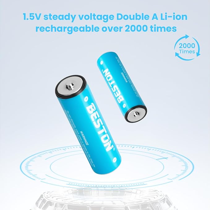 BESTON Rechargeable Lithium AA Batteries - Image 3