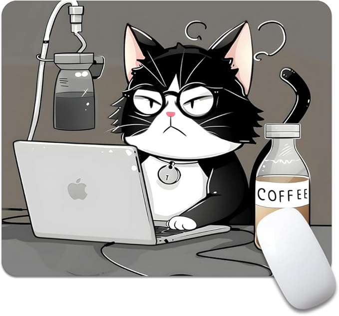Cat (2) Square Mouse pad, Texture, Waterproof, Anti Slip Rubber Base, Computer Mouse pad, Laptop Mouse pad
