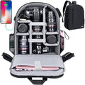 Cwatcun Camera Backpack with USB, Rain Cover, fit 15.6" Laptop, Anti-Theft Rear by FocusonCameraBag