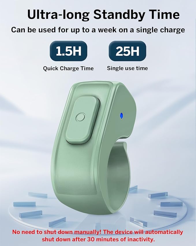 DATAFY Page Turner Ring for Kindle, Remote Control Paperwhite Oasis Scribe Kobo eReaders, Page Turner Clicker for Kindle iPhone ipad Tablets with Camera Video Record & Shutter Selfie Matcha Green