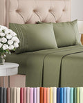 Cal King Size 4 Piece Sheet Set - Comfy Breathable & Cooling Bed Sheets Set - Hotel Luxury Bedding for Women, Men, Kids, Teens, Boys & Girls - Deep Pockets, Soft, Wrinkle Free - Oeko-Tex - Sage Green