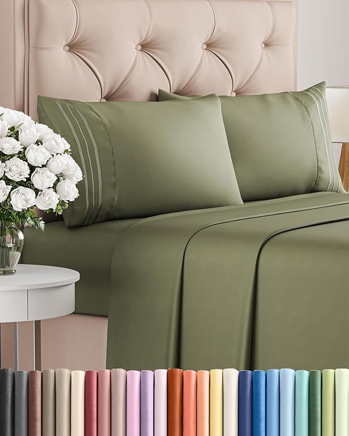 Full Size 4 Piece Sheet Set - Comfy Breathable & Cooling Bed Sheets Set - Hotel Luxury Bedding for Women, Men, Kids, Teens, Boys & Girls - Deep Pockets, Soft and Wrinkle Free - Oeko-Tex - Sage Green