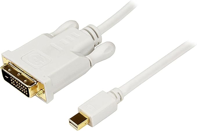StarTech.com 3 ft Mini DisplayPort to DVI Adapter Cable - Mini DP to DVI Video Converter - MDP to DVI Cable for Mac / PC 1920x1200 - White (MDP2DVIMM3W)