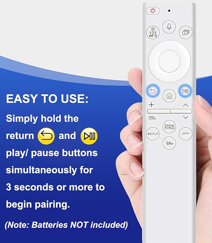Replacement Voice Remote Control for All Samsung TVs, Universal Remote for All Samsung TV Curved Frame UHD QLED LED 4K 8K Smart TVs, 4 Shortcut Buttons, White